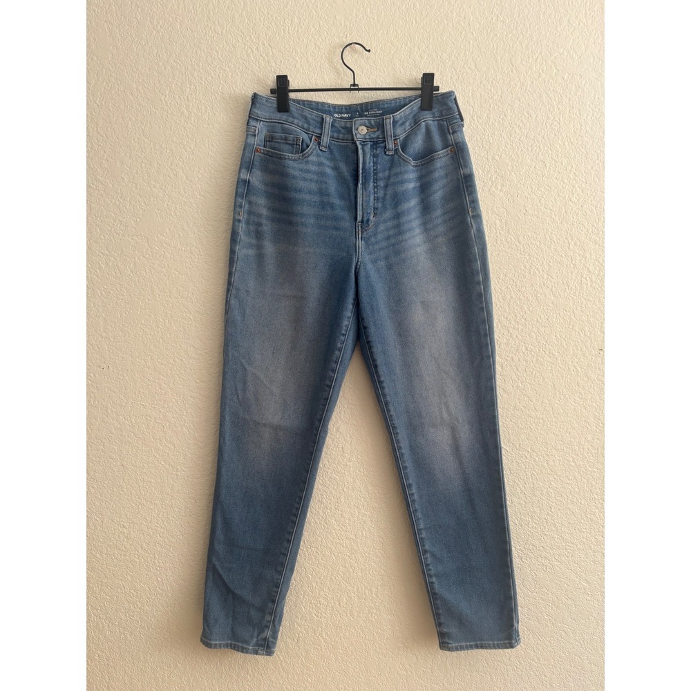 Old Navy OG Straight Jeans 8 Tall High Rise Built-In Warm Medium Wash Denim